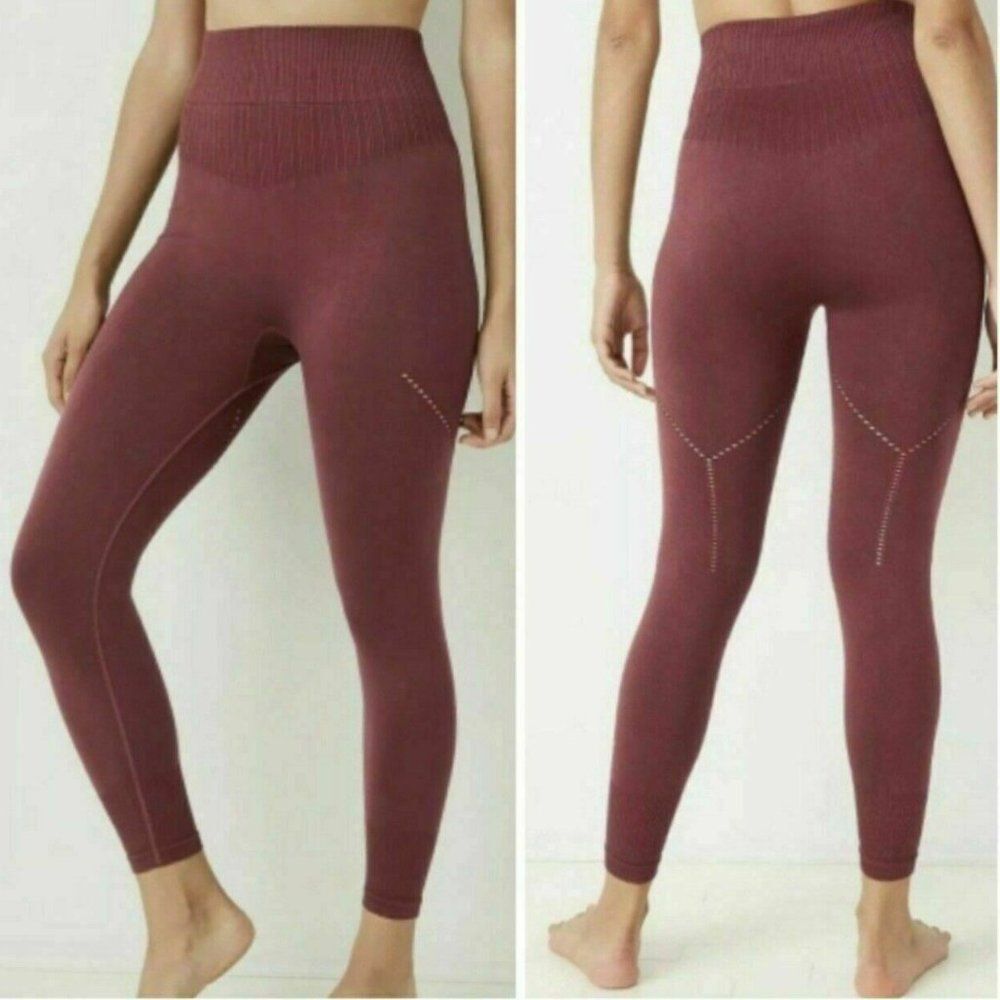 JoyLab Joy Lab Women's High-Waisted Seamless 7/8 Leggings - Burgundy - size XL